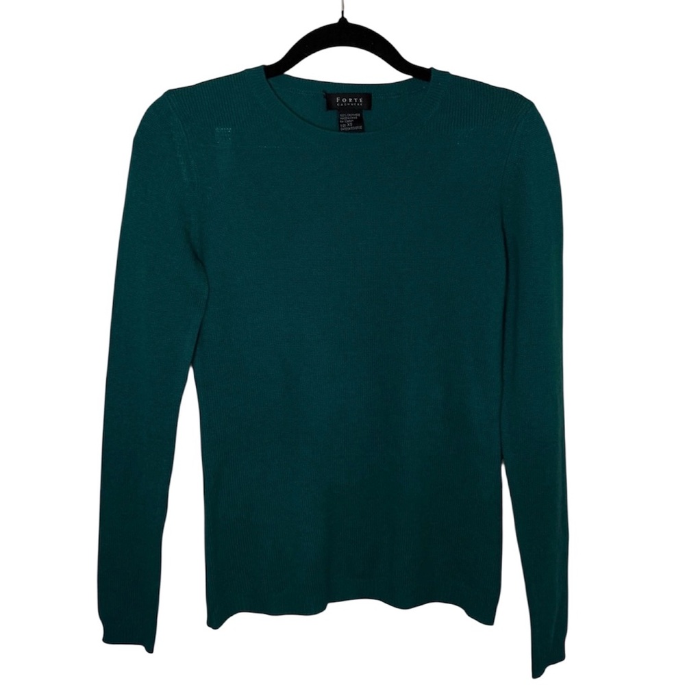 Forte Cashmere Teal Men's Crewneck Sweater